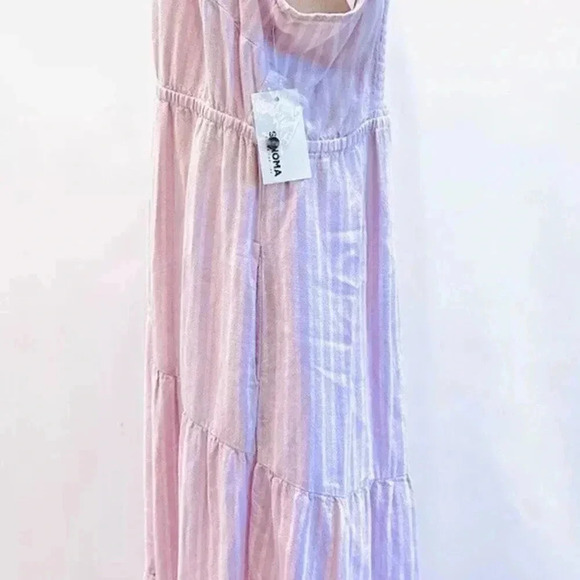 NWT SONOMA Women Sleeveless Pullover Purple Elastic Waist V-Neck Long Dress 0X - Picture 4 of 12